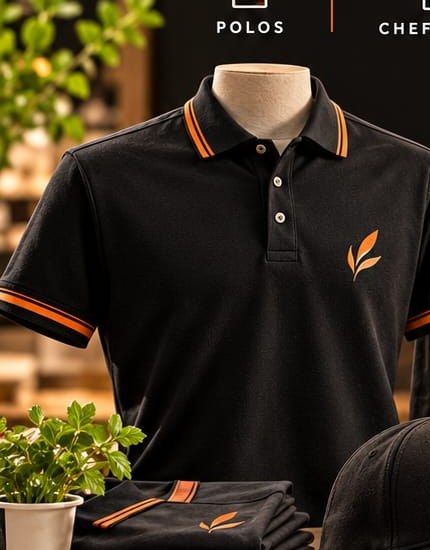 Custom branded staff polo shirt